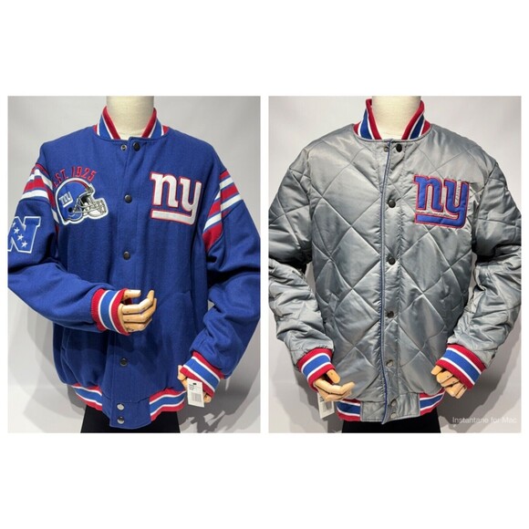 NWT New York Giants Men's G-III Challenger Reversible Letterman Jacket Size L - Picture 1 of 16